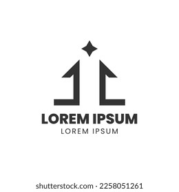A simple and modern combination of a house and a star or diamond in the middle. Traditional house logo in minimalist style. High quality premium logo design vector template.