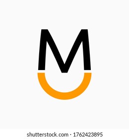 Simple and modern combined letter logo M and U, suitable for brand or company logos