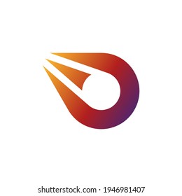Simple and modern comet logo. ball logo with comet tail. editable and easy to custom