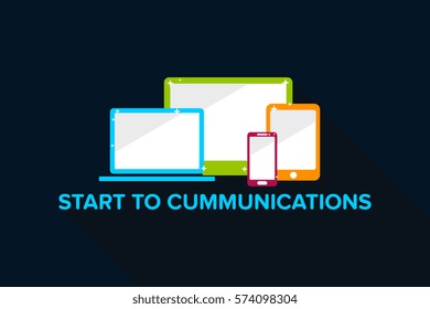 simple and modern communication device wallpaper in flat designs