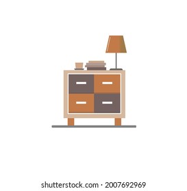 Simple Modern Contemporary Filing Cabinet Vector