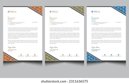 Simple modern corporate business letterhead template design. Abstract clean editable creative company professional real estate letterhead design template with colorful combination.