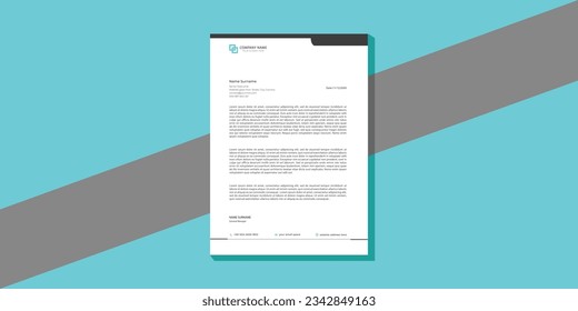 Simple, modern, corporate, official, premium letterhead design.