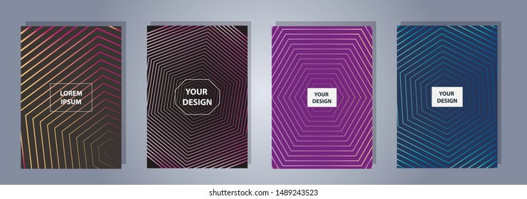 Simple modern covers template design. Geometric figures and colorful gradient background