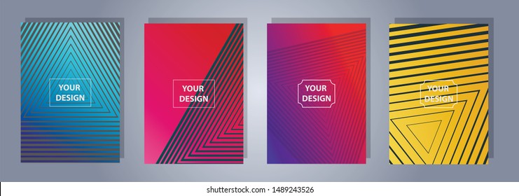 Simple modern covers template design. Geometric figures and colorful gradient background