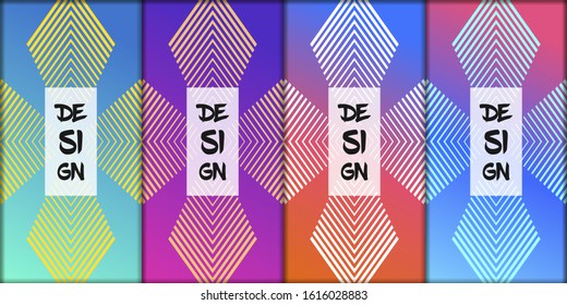 Simple modern covers template design. Geometric figures and colorful gradient background