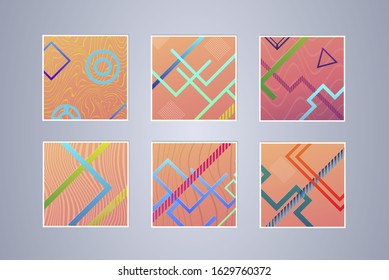 Simple modern covers template design. Geometric figures and colorful gradient background