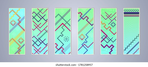 Einfache moderne Cover-Vorlagengestaltung. Geometrische Zahlen und bunter Farbverlauf-Hintergrund