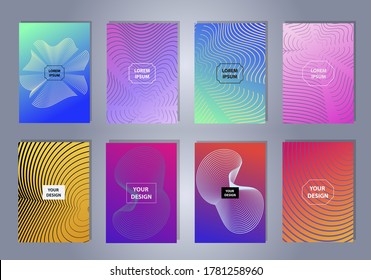 Simple modern covers template design. Geometric figures and colorful gradient background