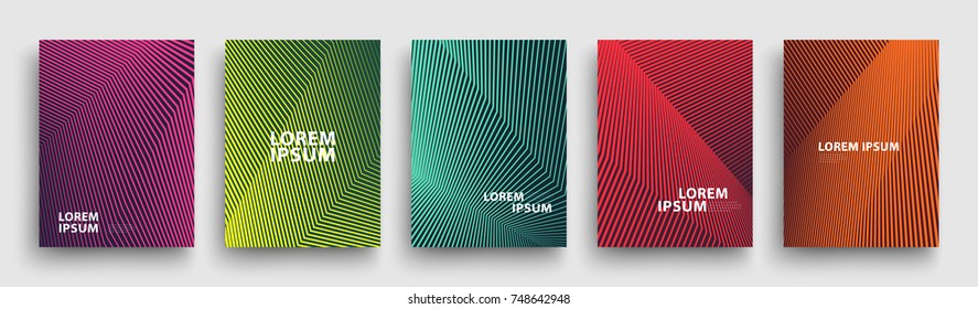 Simple Modern Covers Template Design. Set of Minimal Geometric Halftone Gradients for Presentation, Magazines, Flyers, Annual Reports, Posters and Business Cards. Vector EPS 10