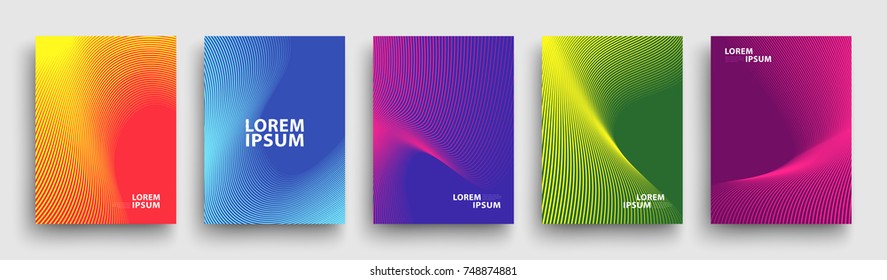 Simple Modern Covers Template Design. Set of Minimal Geometric Halftone Gradients for Presentation, Magazines, Flyers, Annual Reports, Posters and Business Cards. Vector EPS 10