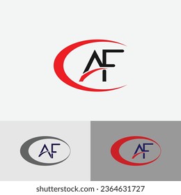 Simple y creativo logo de la letra roja negra de AF.