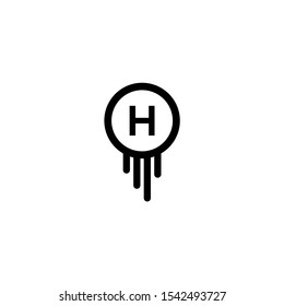 simple modern creative black circle H logo letter design concept isolated on white background