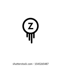 simple modern creative black circle Z logo letter design concept isolated on white background