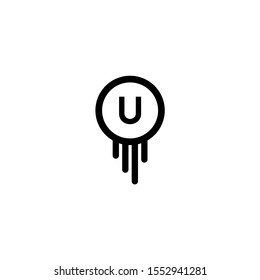 simple modern creative black circle U logo letter design concept isolated on white background