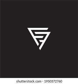 Simple modern creative business brands logo black and white color F FF initial based icon logo letter unique with triangle shape design template background.