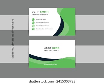 Simple, Modern, Creative, Clean Business Card Template. Smart business card design template.	