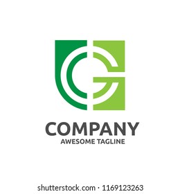 simple modern creative letter G square with target style vector concept
