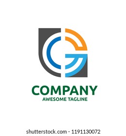 simple modern creative letter G as target logo vector