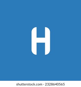Diseño moderno y sencillo de letra creativa del logotipo H en color blanco y azul