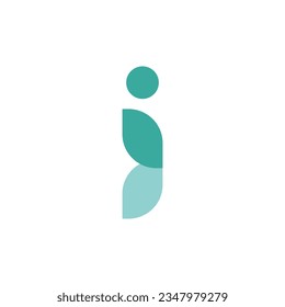 Einfache, moderne kreative Buchstabe I Logo-Design in grüner Farbe Thema