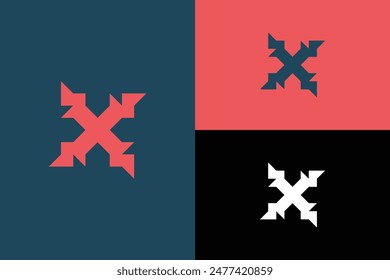 simple and modern cross sign logo or x logo , Logo Modernism.