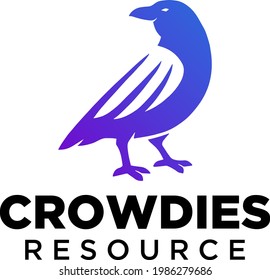 Simple and modern crow logo for company, business, community, team, etc.