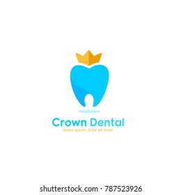simple modern crown dental logo. king. queen. vector.