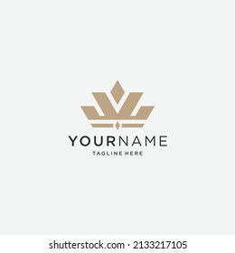 simple and modern crown logo design template elements