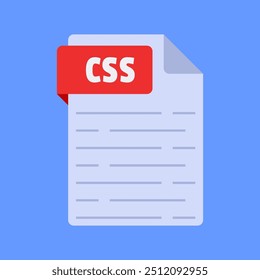 Simple and modern css file extension vector illustration flat design isolated on blue background