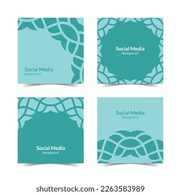 simple and modern cyan blue line path square flat social media background