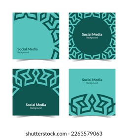 simple and modern cyan turquoise motif square flat social media background