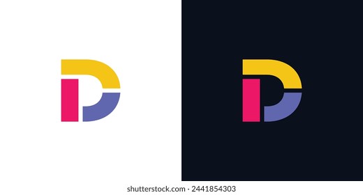 Diseño simple y moderno del logotipo colorido de D