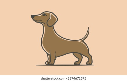 Simple modern dachshund dog logo