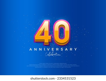 Simple and modern design for the 40th anniversary celebration. with an elegant blue background color.