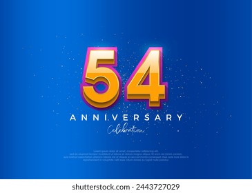 Simple and modern design for the 54th anniversary celebration. with an elegant blue background color.