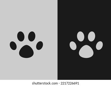 simple modern design of an animal's footprint veterinary and hunting logo