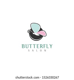 Simple modern design butterfly logo for fashion and beauty spa and massage wellness