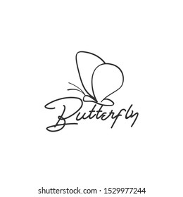 Simple modern design butterfly logo for fashion and beauty spa and massage wellness