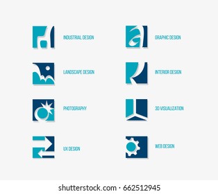 simple modern design direction icon set for education, HR, job.  vector illustration for web and print design 