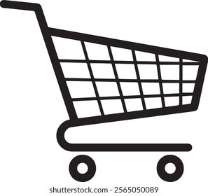 simple and modern design shopping cart. silhouette vector