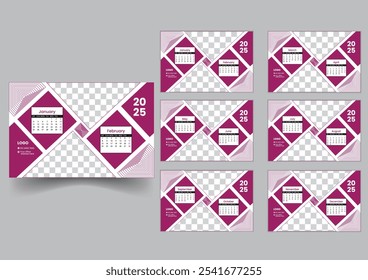 Diseño de calendario de escritorio simple y moderno