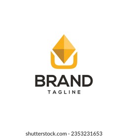 Simple and modern digital crypto currency logo design.