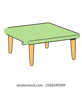 A simple and modern dining table illustration in light wood. Ideal for dining rooms, kitchens, and minimalist home decor projects.