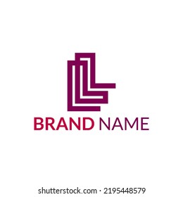 diseño simple y moderno de logotipo doble L, adecuado para cualquier marca con la letra L como iniciales