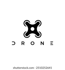 Simple modern drone logo icon vector