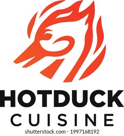Simple and modern duck logo for company, business, community, team, etc.