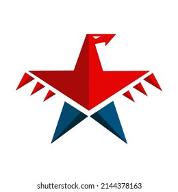 Simple and modern eagle head star logo