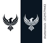 Simple modern eagle icon vector concept. Flying eagle graphic template.