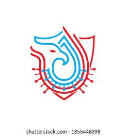 simple modern eagle shaped shield protect from corona virus vector icon